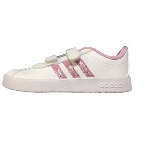 Adidas white with stripes pink for girls Size 10